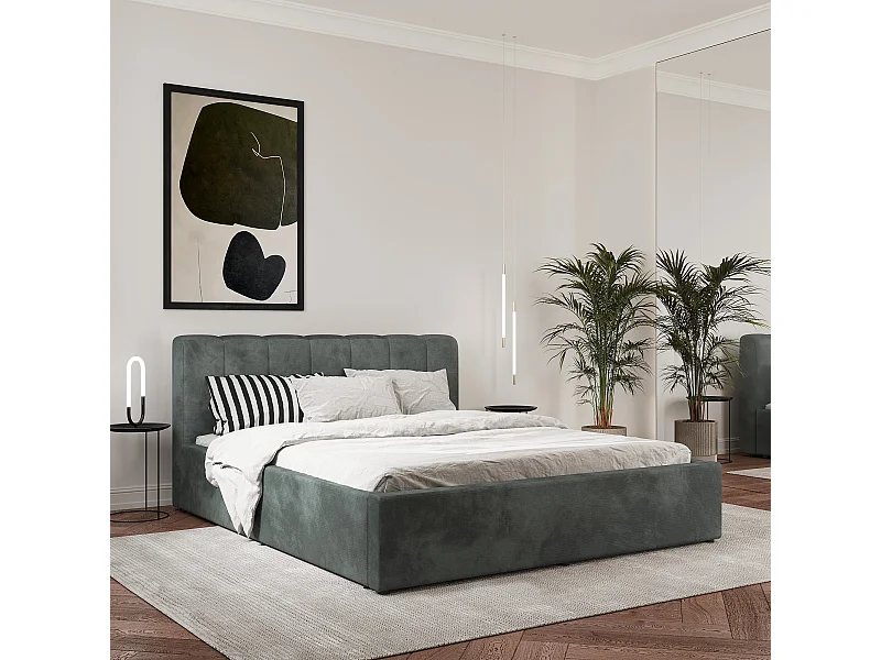 Cama estofada Almo haaus, 200 x 140 cm, Menta