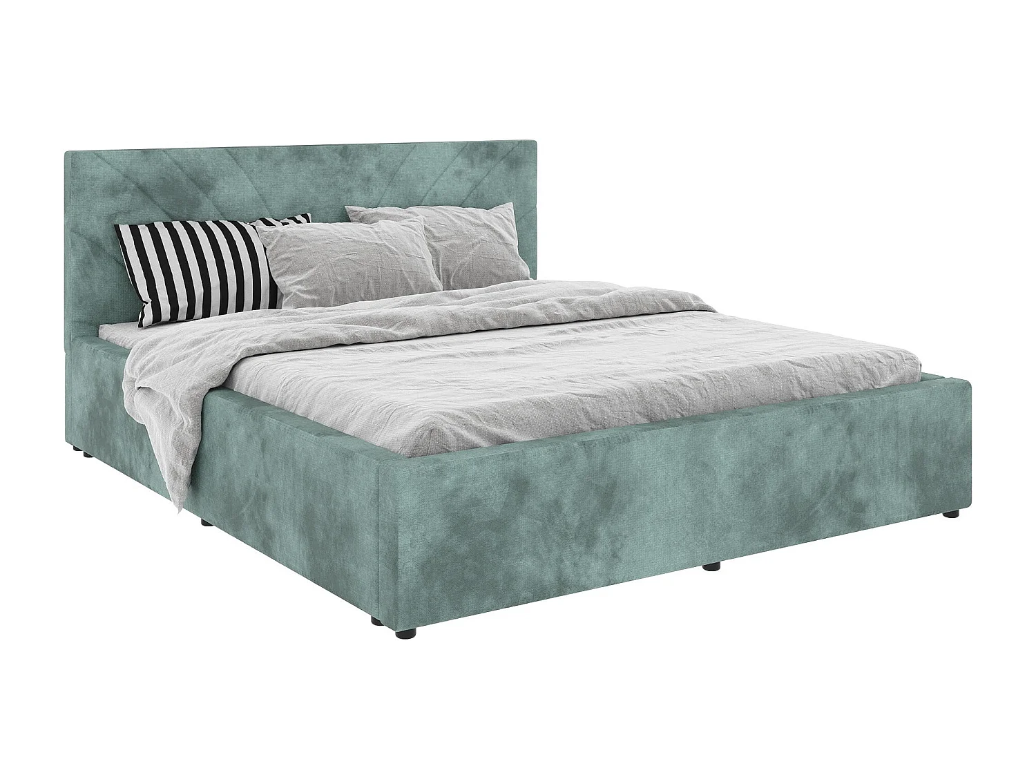 Cama estofada Fargo haaus, 200 x 140 cm, Turquesa