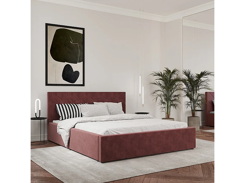 Letto imbottito Fargo haaus, 200 x 140 cm, Viola
