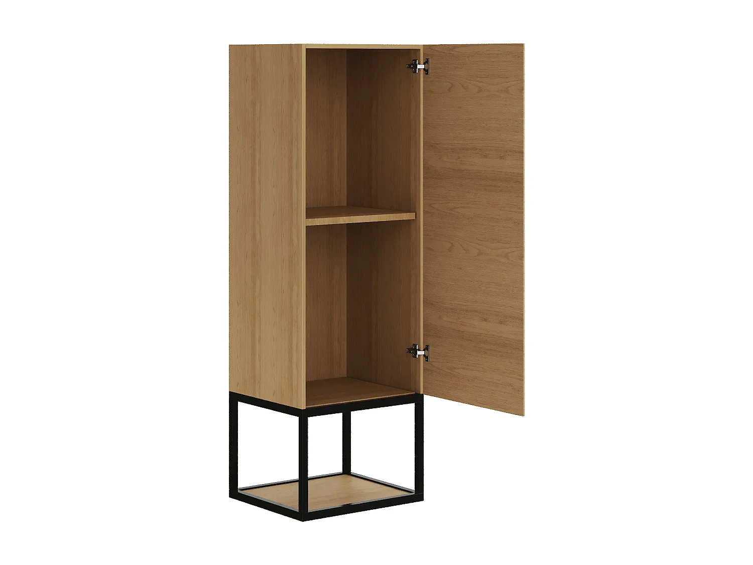 Meuble de salle de bain suspendu strié avec vasque à encastrer, robinet et colonne avec niche - 2 tiroirs - Naturel clair - 120 cm - SARONE