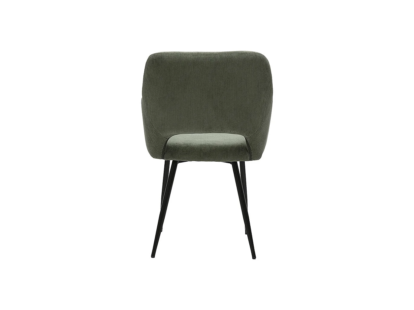 Chaises en tissu velours côtelé vert kaki et métal noir (lot de 2) LAURETTE