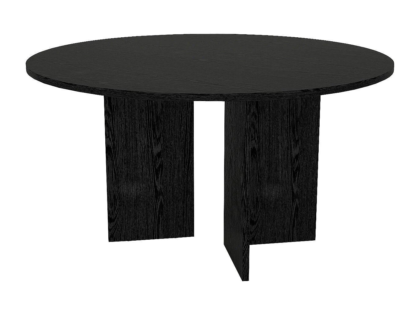 Table à manger ronde 6 personnes - Noir - TOPANIA