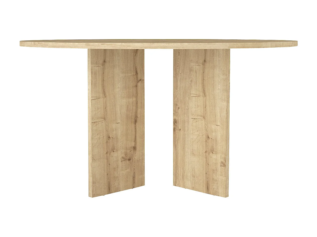 Table à manger ronde 6 personnes - Naturel clair - TOPANIA