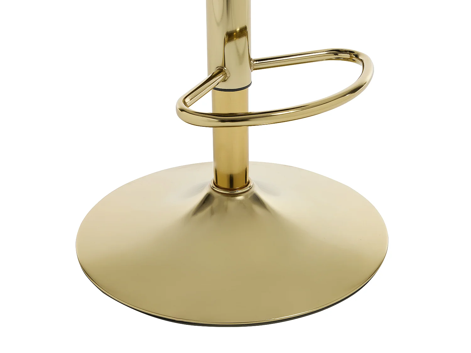 Sgabello da bar in tessuto testurizzato e metallo dorato Altezza regolabile Crema - Lotto di 2 - MAYEMA