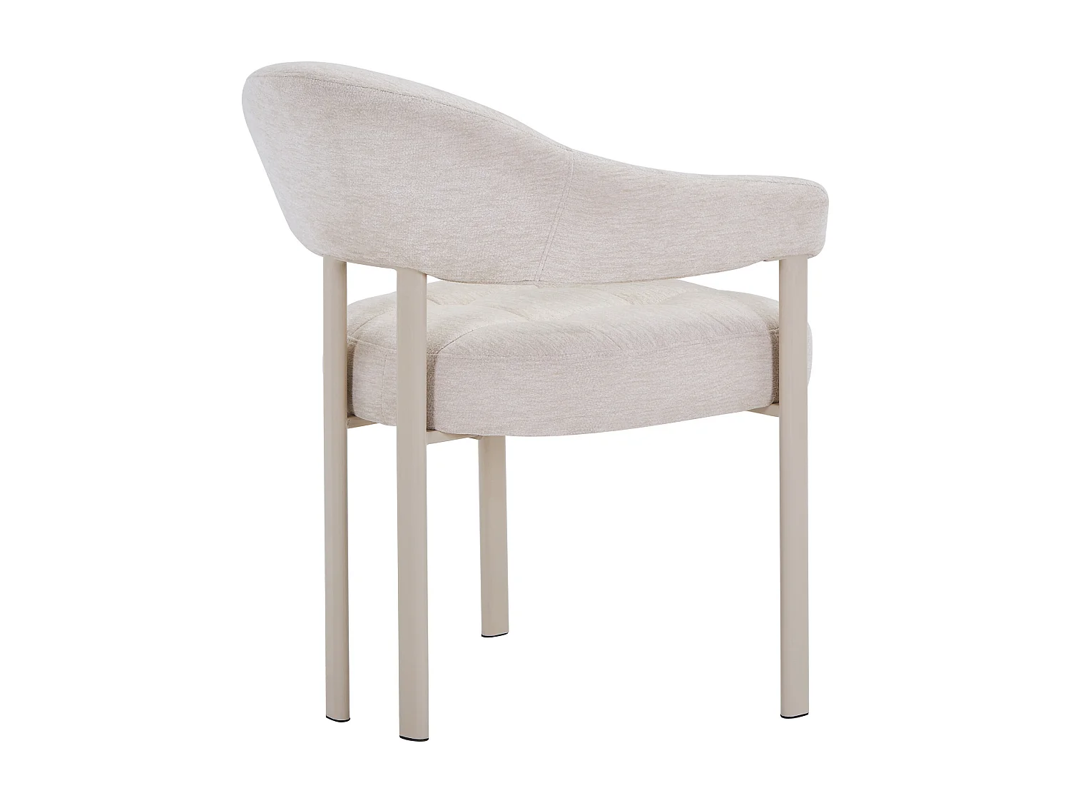 Lot de 2 chaises en tissu texturé et métal - Beige - ALORINA