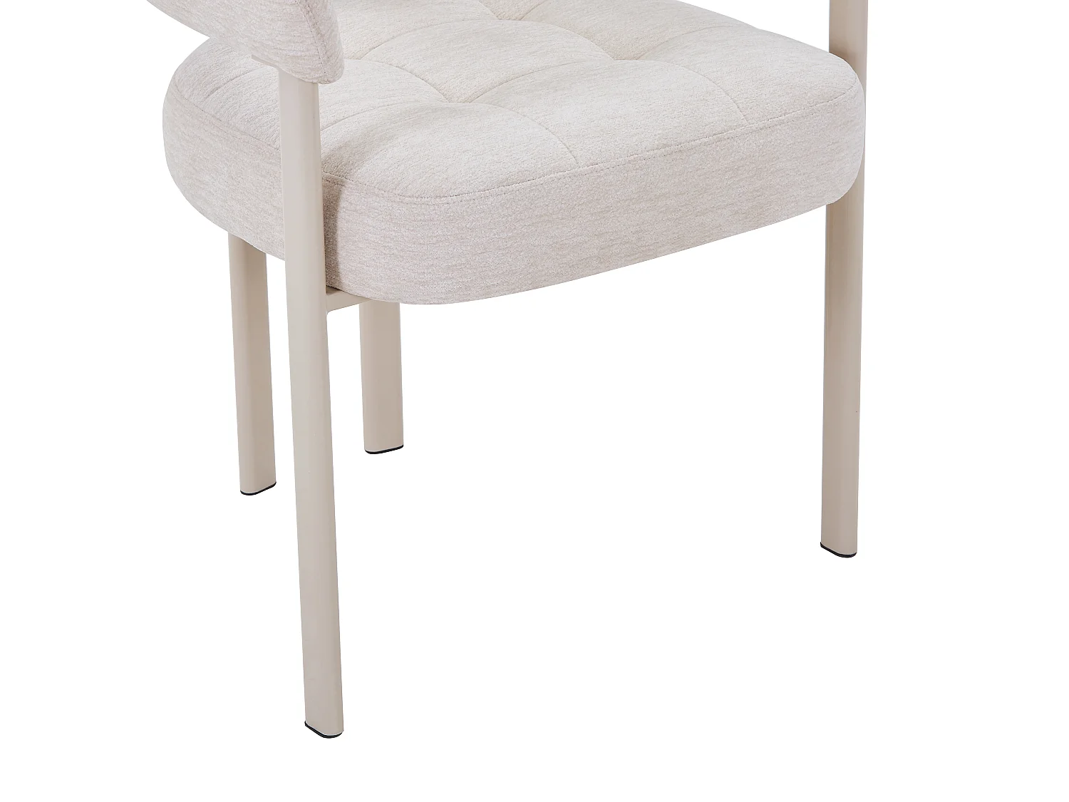 Lot de 2 chaises en tissu texturé et métal - Beige - ALORINA