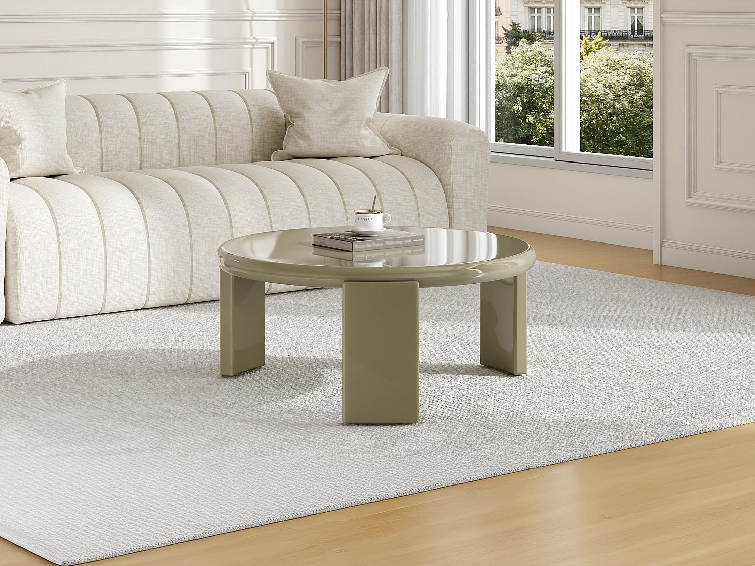 Vente-unique Couchtisch Aus Mdf - Hochglanz Grün - Zyrenia