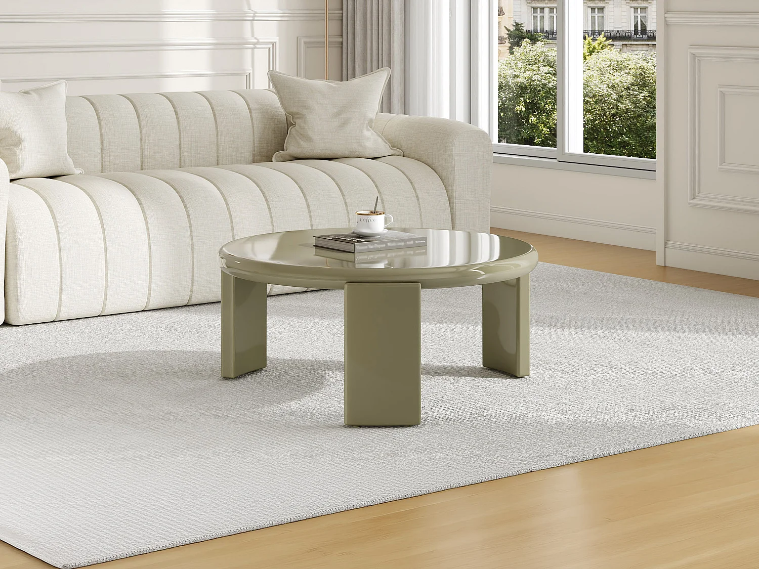 Table basse en MDF - Vert brillant - ZYRENIA