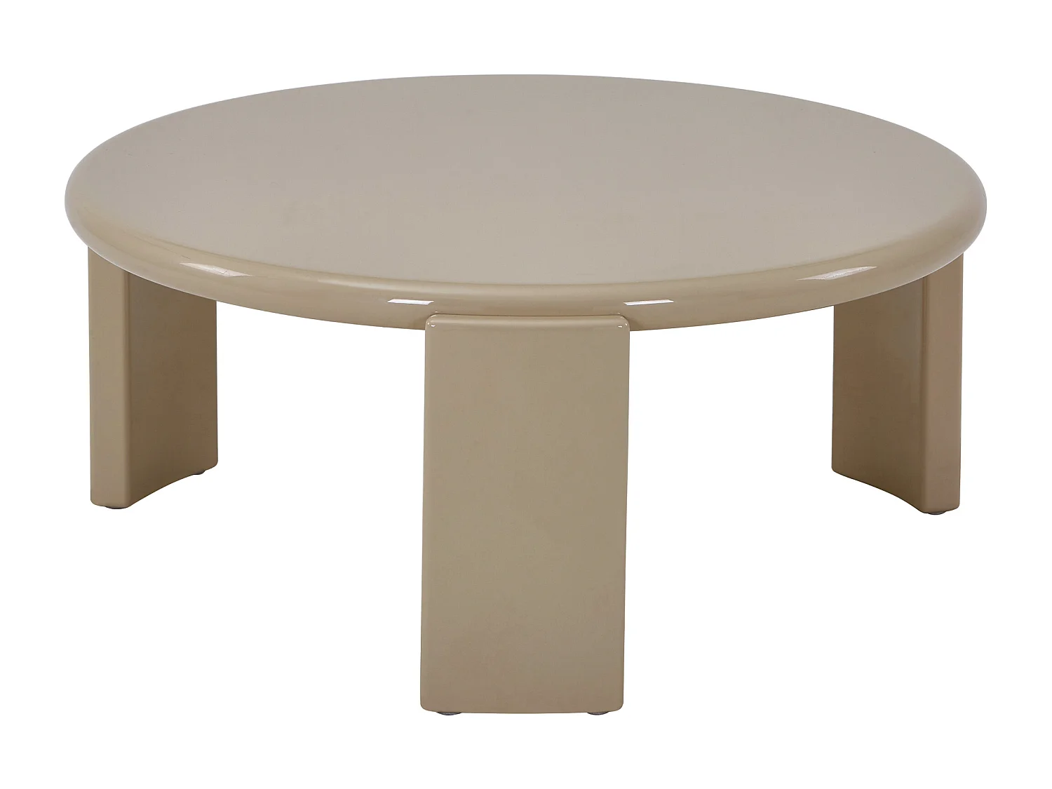 Table basse en MDF - Beige brillant - ZYRENIA