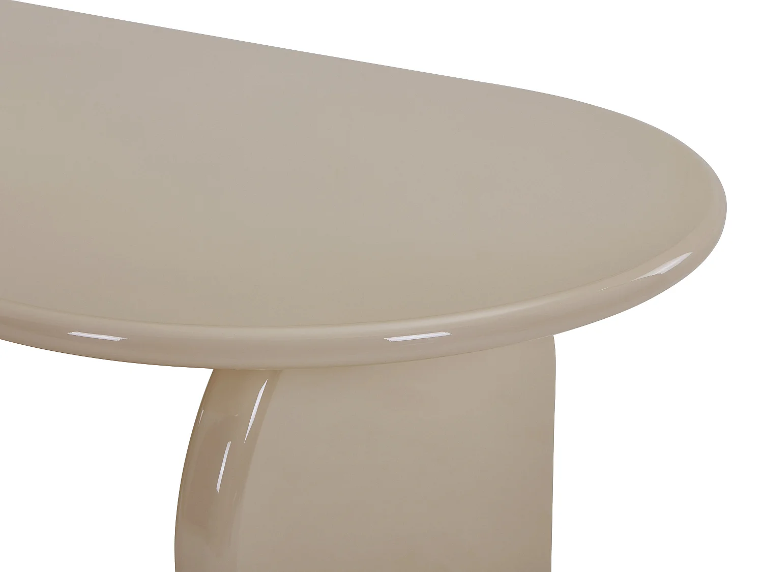 Table à manger 8 personnes en MDF - Beige brillant - FELYRIA