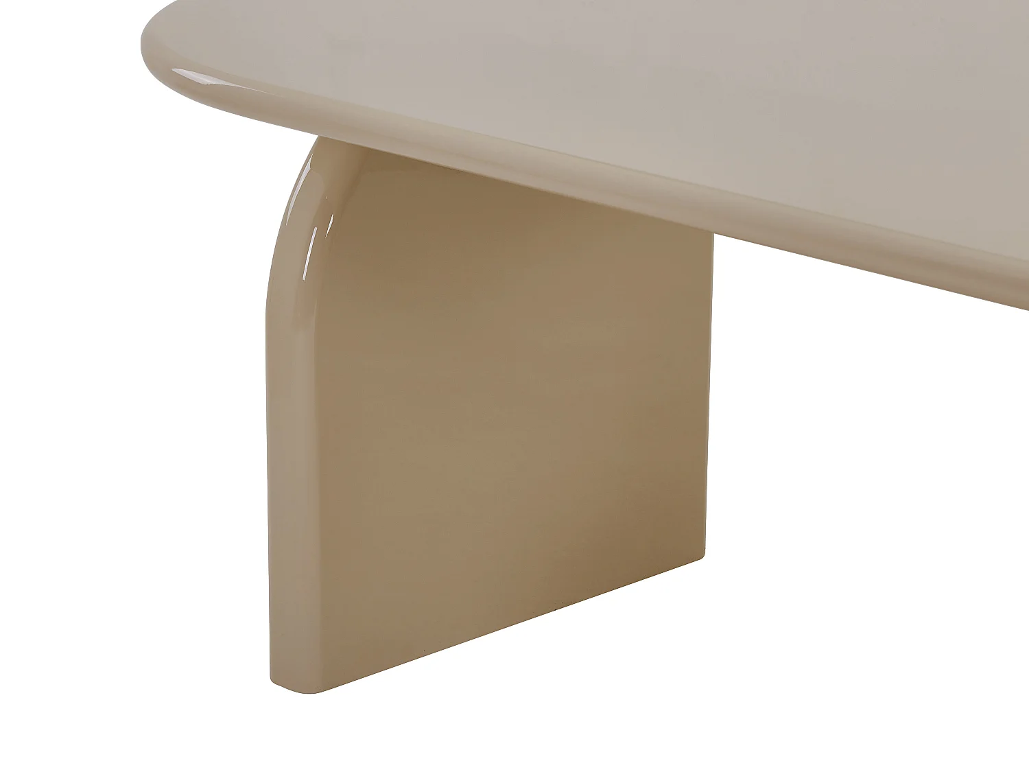 Table à manger 8 personnes en MDF - Beige brillant - FELYRIA