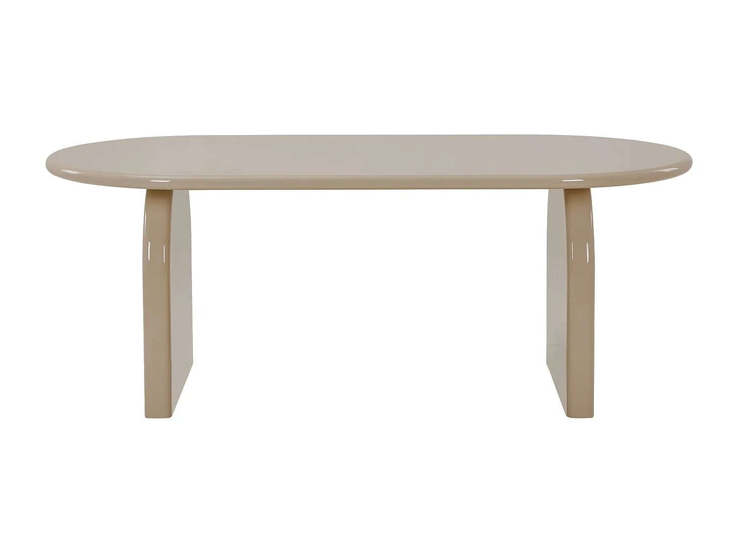 Table à manger 8 personnes en MDF - Beige brillant - FELYRIA