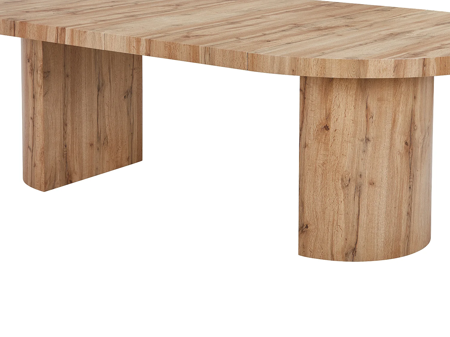 Table à manger extensible 4 à 12 personnes en MDF - Naturel clair - SIDRINA
