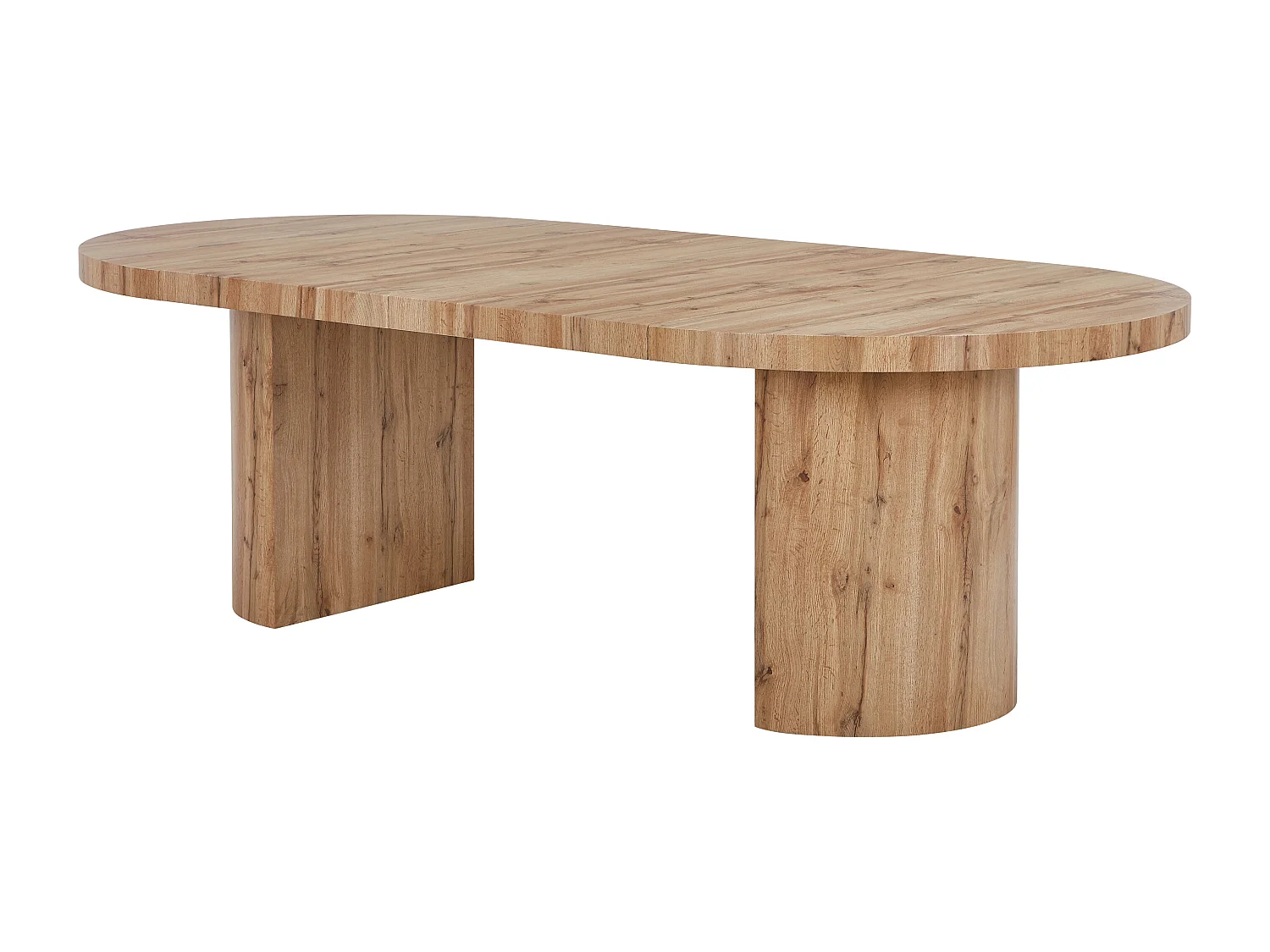Table à manger extensible 4 à 12 personnes en MDF - Naturel clair - SIDRINA