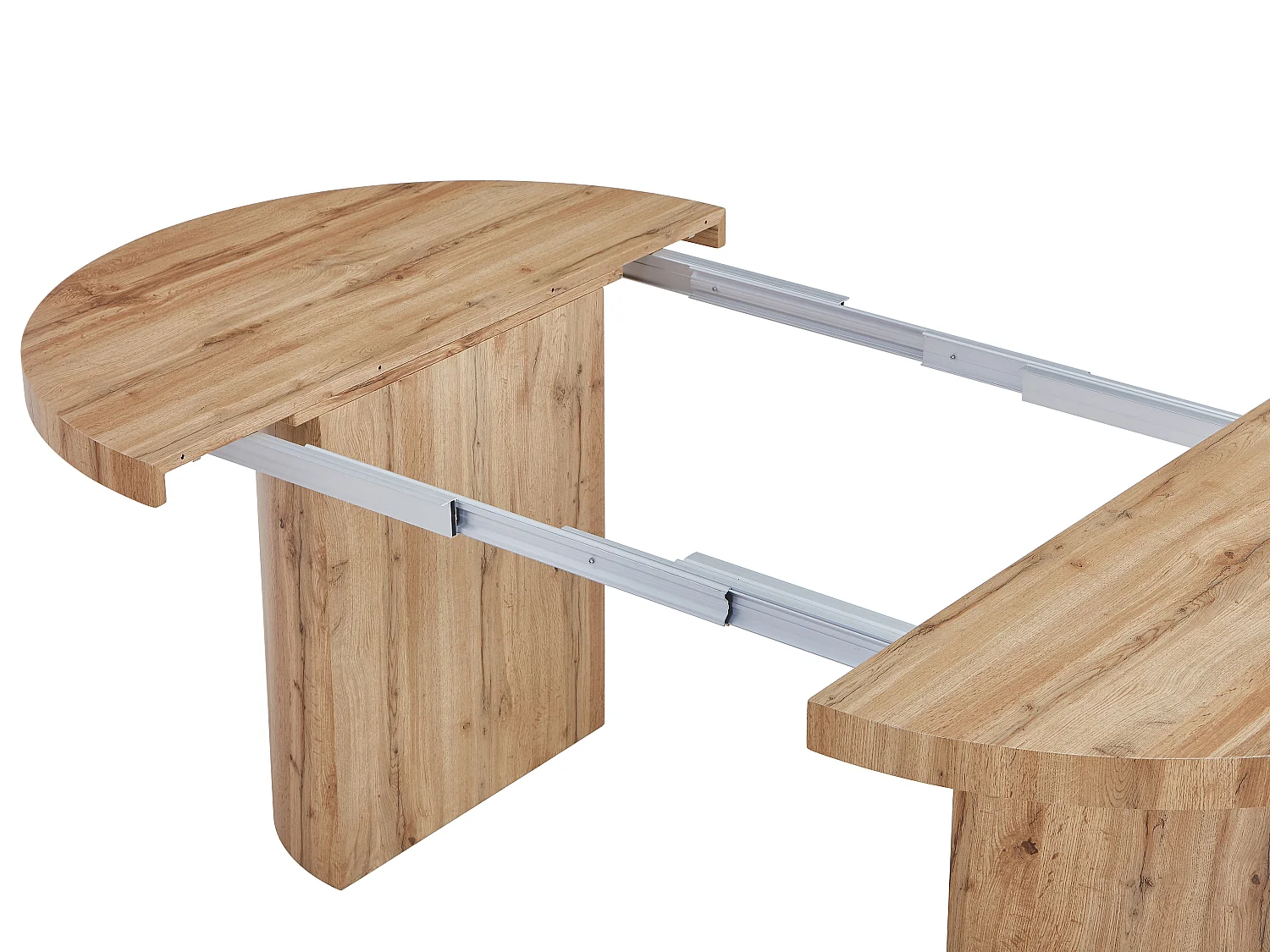 Table à manger extensible 4 à 12 personnes en MDF - Naturel clair - SIDRINA