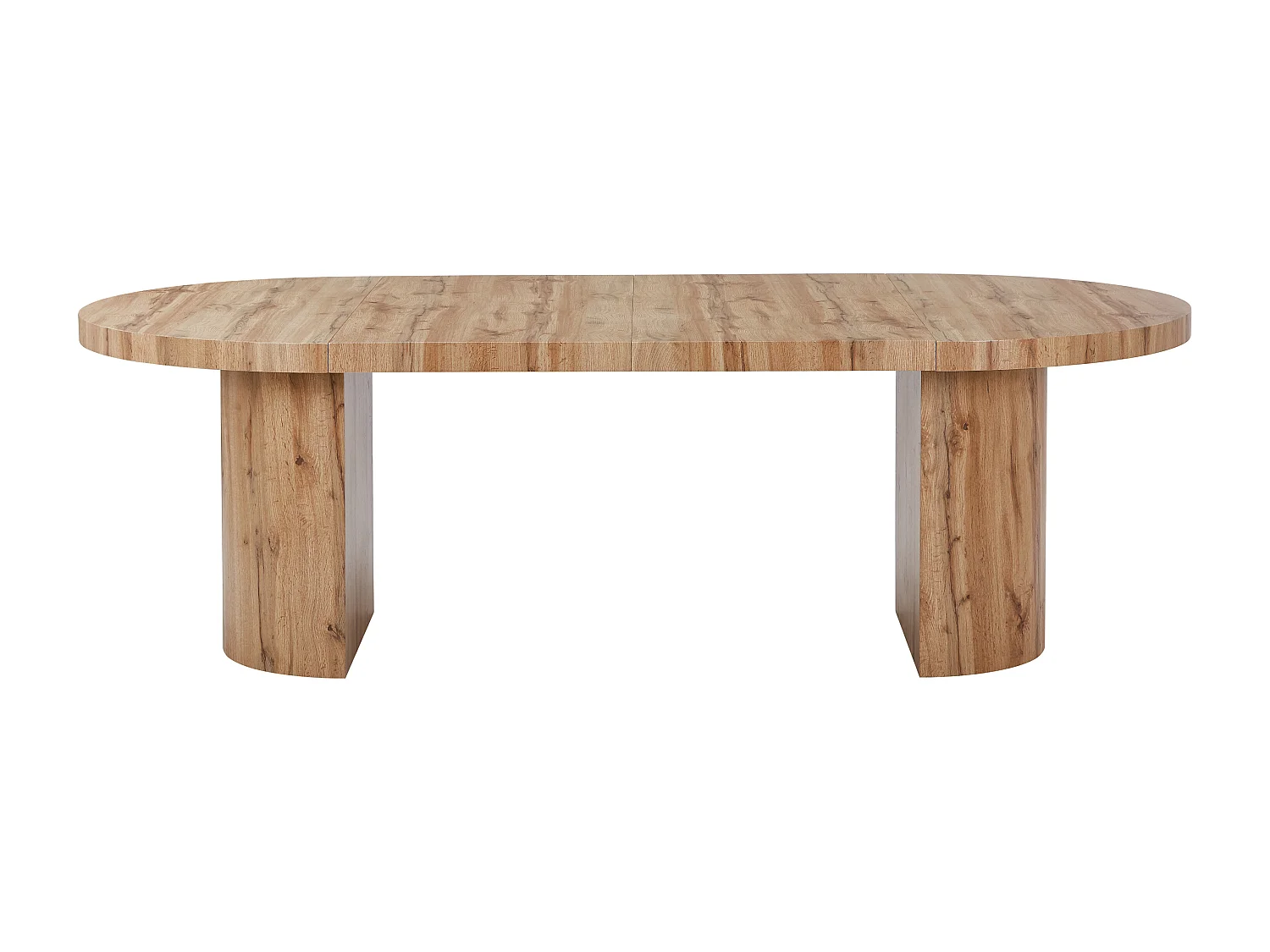 Table à manger extensible 4 à 12 personnes en MDF - Naturel clair - SIDRINA