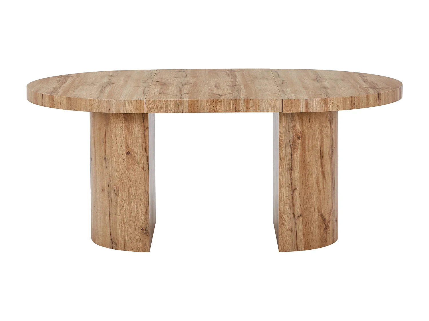 Table à manger extensible 4 à 12 personnes en MDF - Naturel clair - SIDRINA