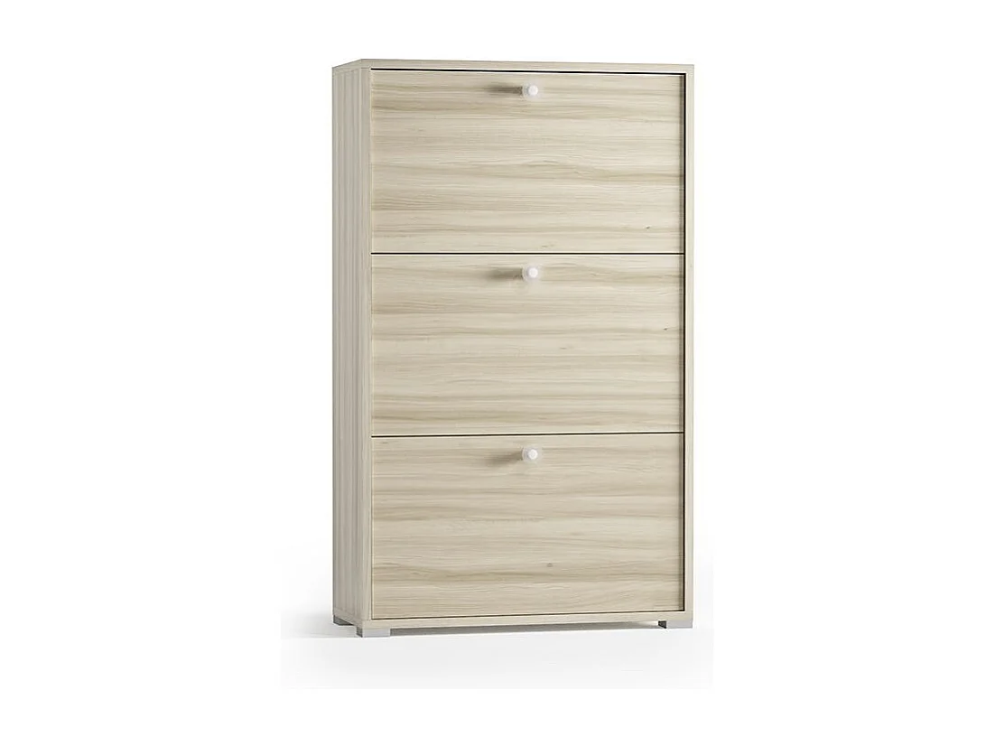 Meuble À Chaussures 3 Portes Avec Double Profondeur Orme