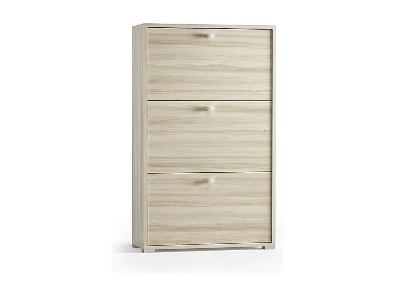 Meuble À Chaussures 3 Portes Avec Double Profondeur Orme