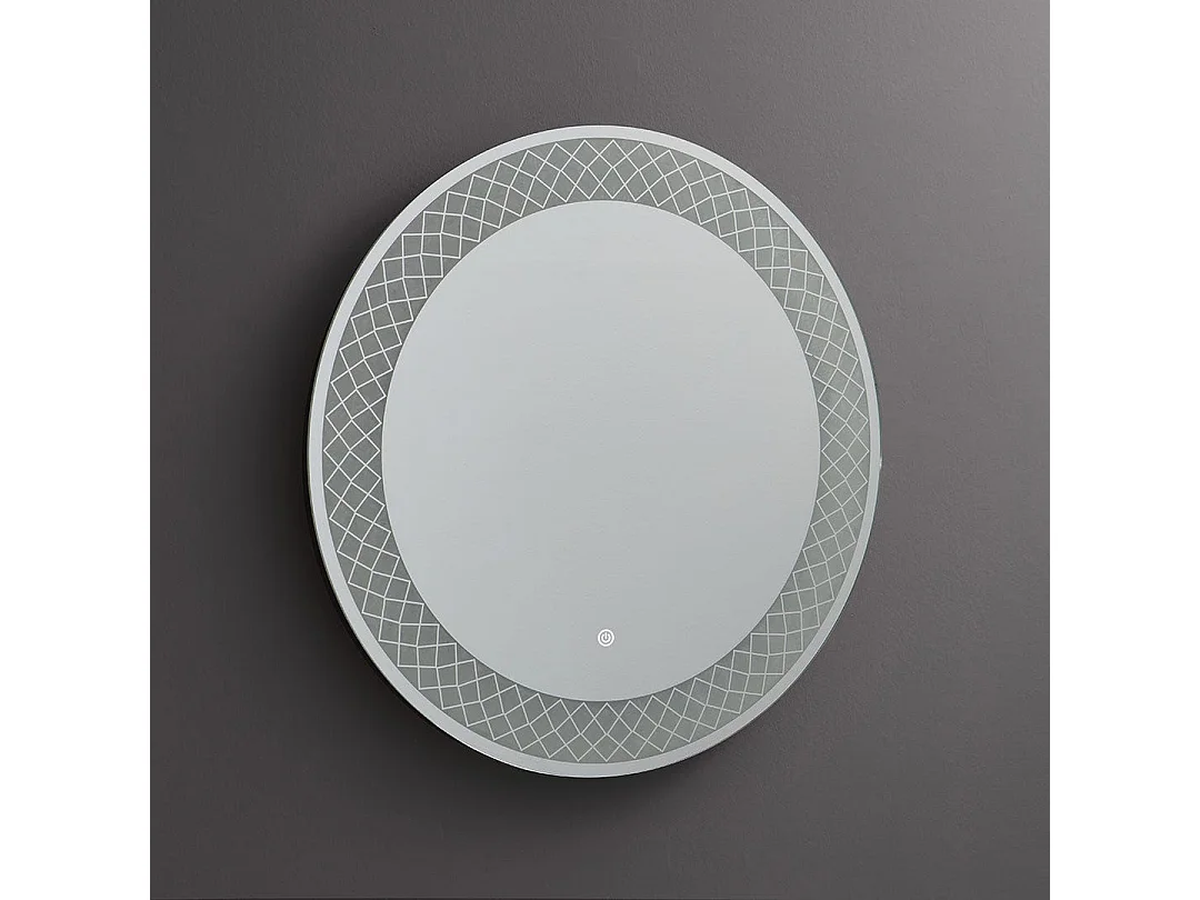 Miroir Rond Avec Décoration Illuminée Par Led 70Cm