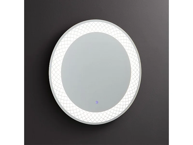 Miroir Rond Avec Décoration Illuminée Par Led 70Cm
