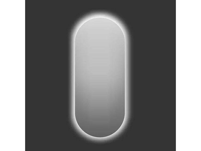 Miroir De Salle De Bain Ovale 50X100 Réversible Rétro-Éclairé À Led