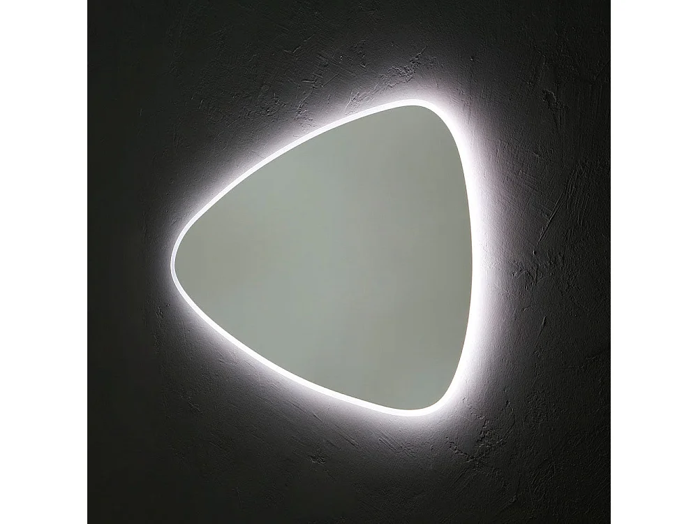 Miroir Réversible Forme De Goutte 100X75 Cm Éclairage Indirect À Led Réversible