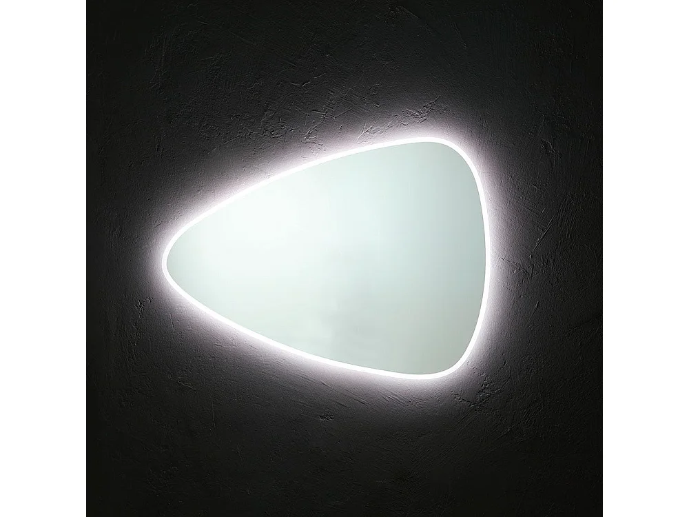 Miroir Réversible Forme De Goutte 100X75 Cm Éclairage Indirect À Led Réversible