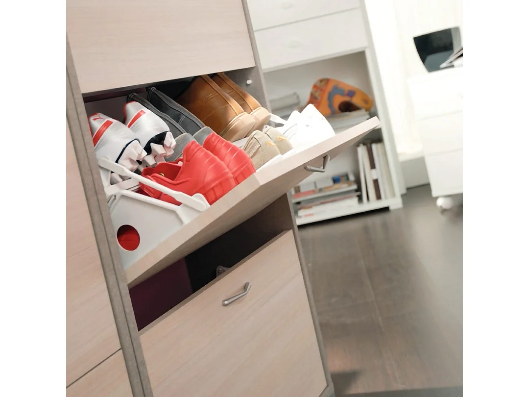 Meuble À Chaussures Avec 3 Portes En Mélèze À Double Profondeur