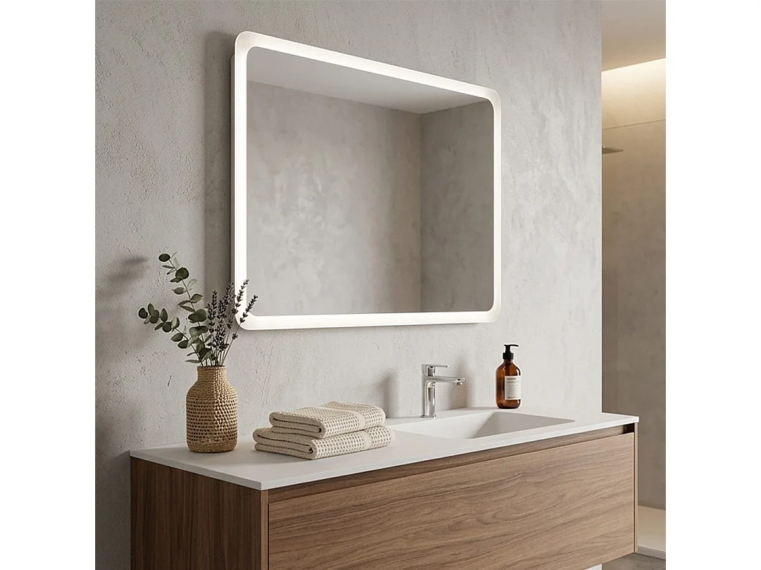 Miroir Rétroéclairé 60 X 90 Cm Angles Arrondis | Dallas