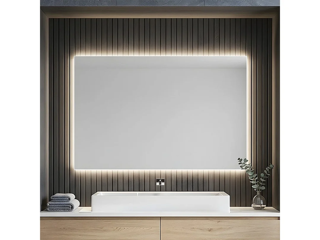 Mirror Avec Éclairage Périmétral Led 100X70 Cm