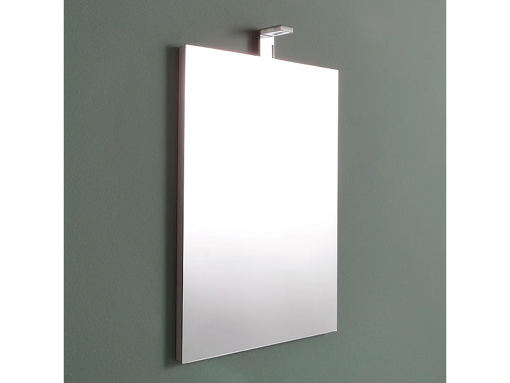 Miroir Rectangulaire Cm 50X70 Réversible Complet De Lampe À Led