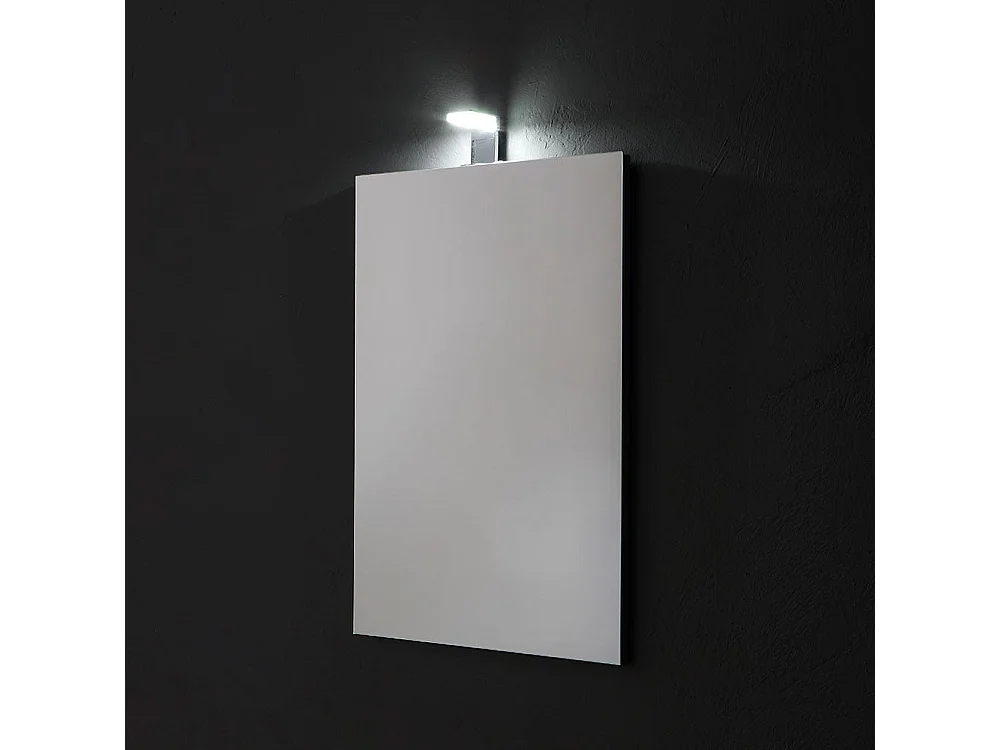 Miroir Rectangulaire Cm 50X70 Réversible Complet De Lampe À Led