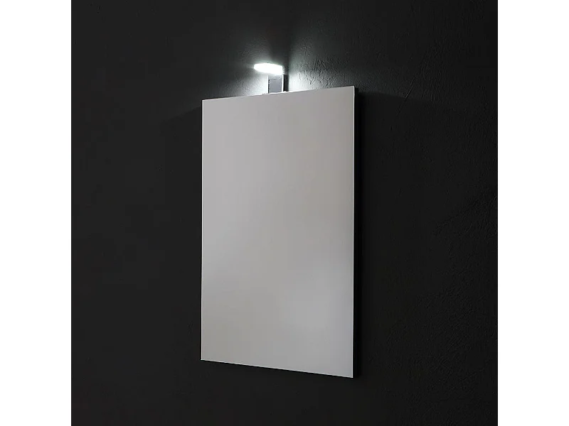 Miroir Rectangulaire Cm 50X70 Réversible Complet De Lampe À Led