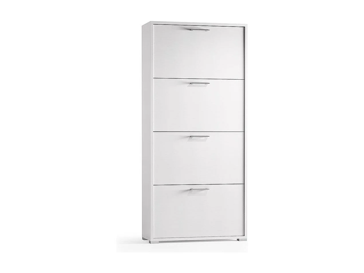 Meuble À Chaussures Blanc Avec 4 Portes À Double Profondeur