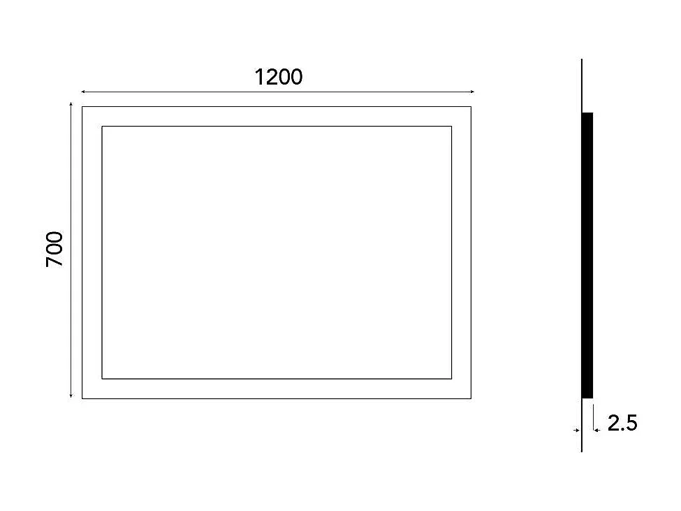 Miroir De Salle De Bain Avec Led Cm 120X70 Senseur Touch Réversible