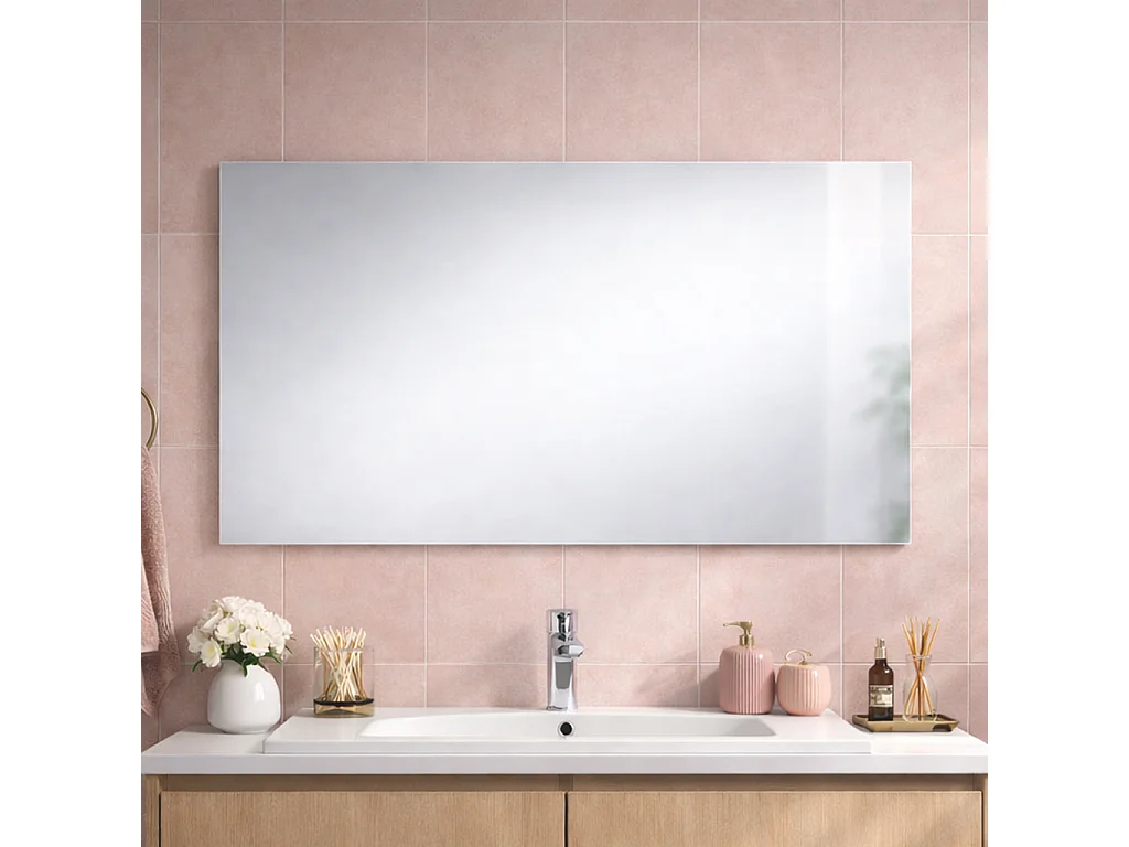 Miroir Mural 100X60 Avec Bord Poli