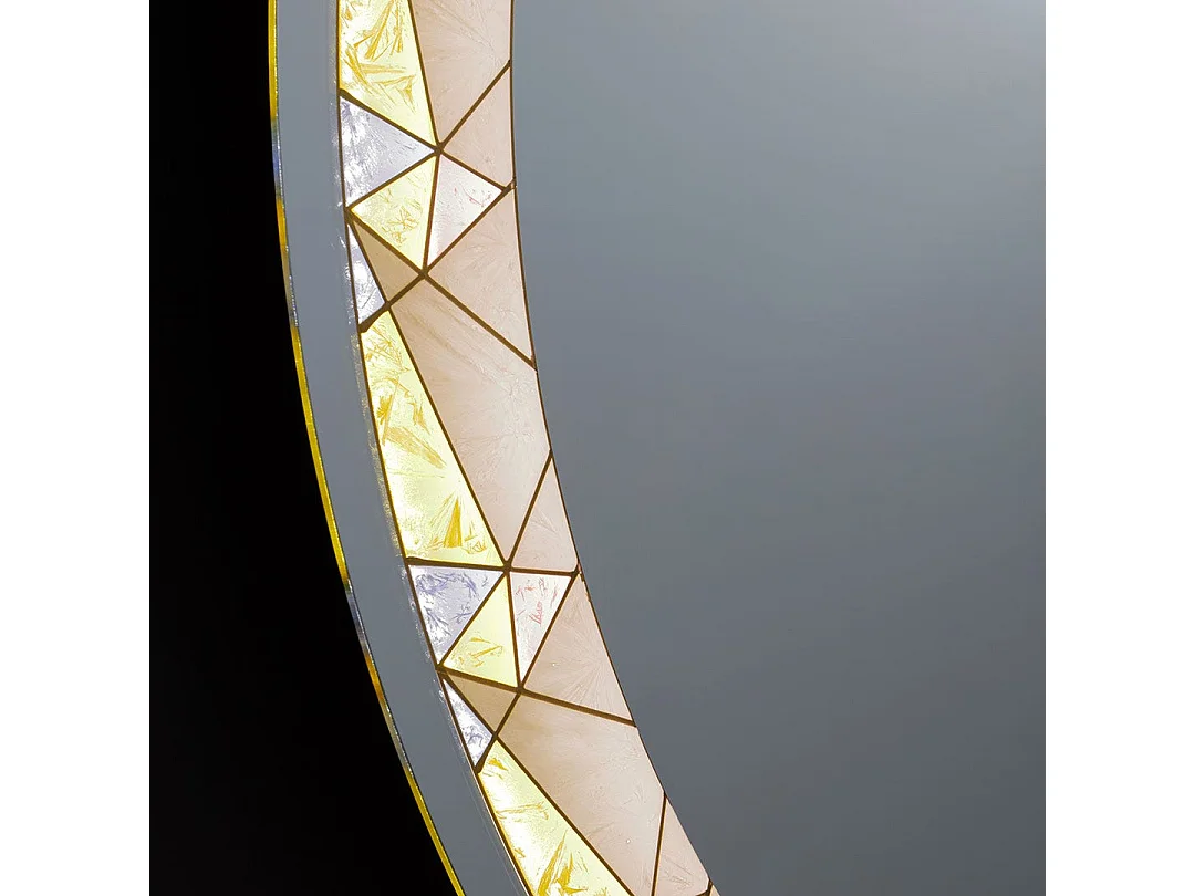 Miroir Rond Led 80Cm Bouton Tactile Coloré