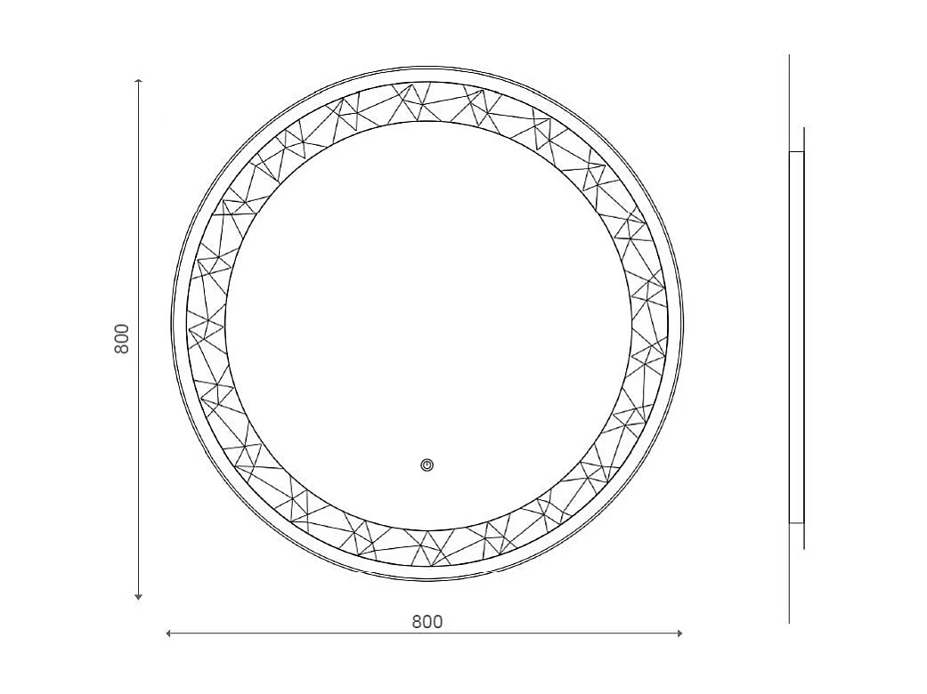 Miroir Rond Led 80Cm Bouton Tactile Coloré