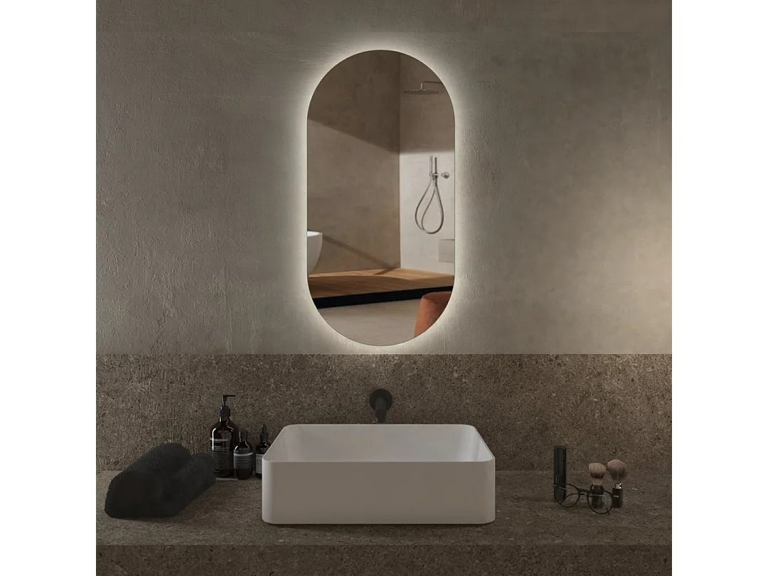 Miroir Ovale 40X80 Réversible Rétro-Éclairé