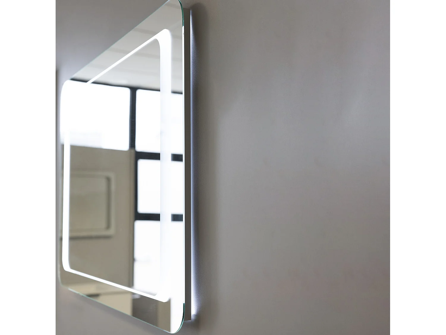 Miroir À Led Rétro-Éclairé Avec Sablage 80X60cm Réversible