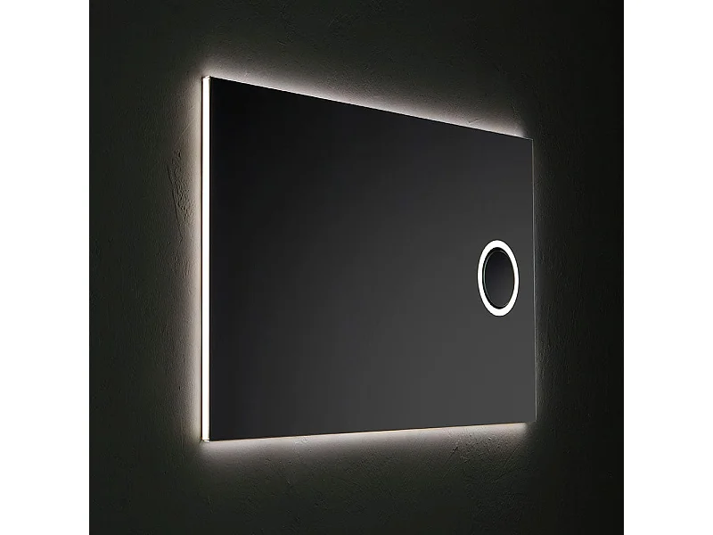 Miroir Rectangulaire Cm 120X70 Avec Miroir Grossissant Retroéclairé À Led Réversible