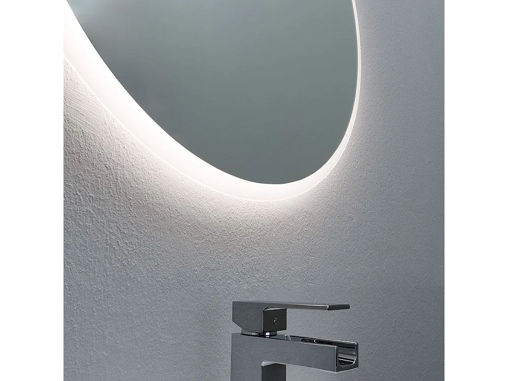 Miroir Rond Pour Salle De Bain Avec Diamètre Cm 70 Retroéclairé À Led Moderne