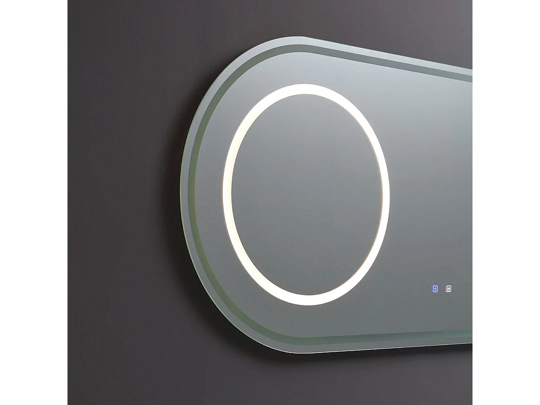 Miroir Ovale 180X80 Pour Salle De Bain Avec Éclairage Led