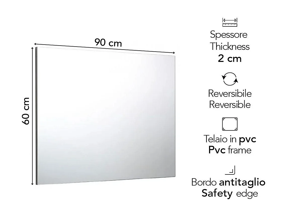 Miroir Simple Sans Cadre 60X90