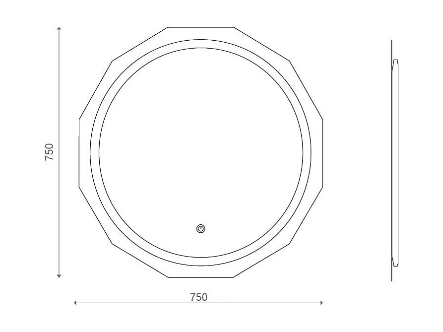Miroir À Facettes Rond 75Cm