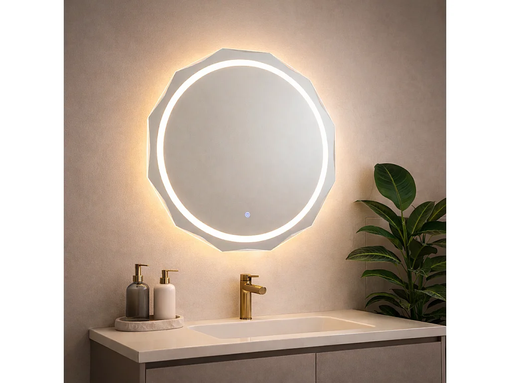 Miroir À Facettes Rond 75Cm