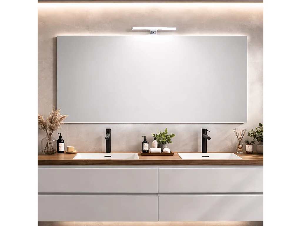 Miroir 120X70 A Affleurement Avec Lampe Led