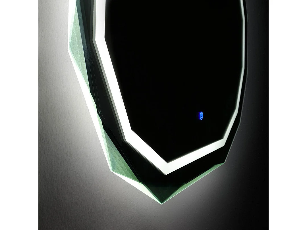 Miroir 90X70 Avec Bord Facetté Et Éclairage Led