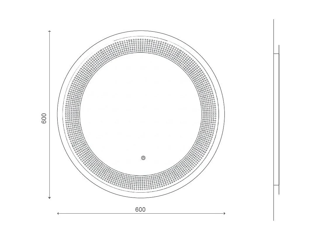 Miroir Rond 60 Cm Éclairage Led Touch